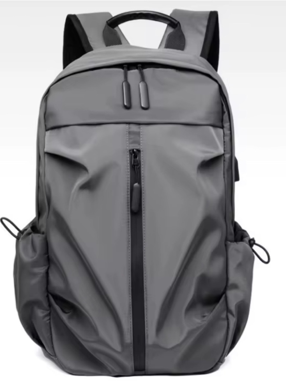 Sleek Gray Men’s Travel Backpack - Modern Everyday Carry with USB port